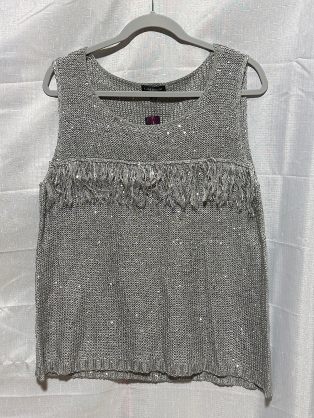 Lane Bryant Sequin Fringe Tank Top NWT